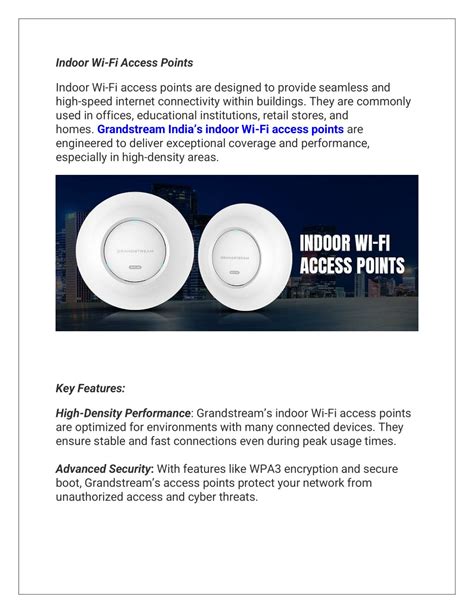 PPT Grandstream Indoor Outdoor Wifi Access Points PowerPoint