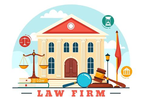 Law Firm Services Vector Illustration With Justice Legal Advice