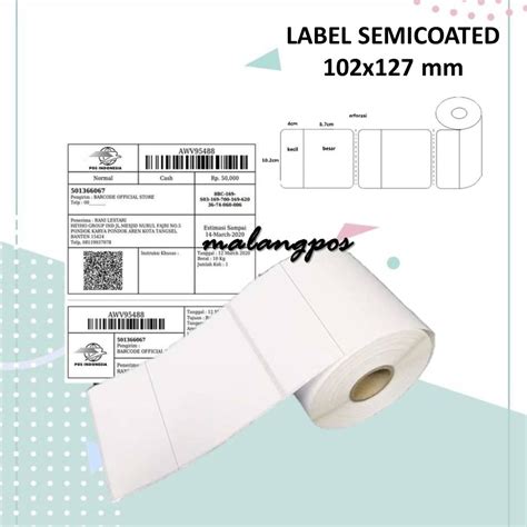 Jual Stiker Label Barcode Semicoat X Gap Porporasi Isi