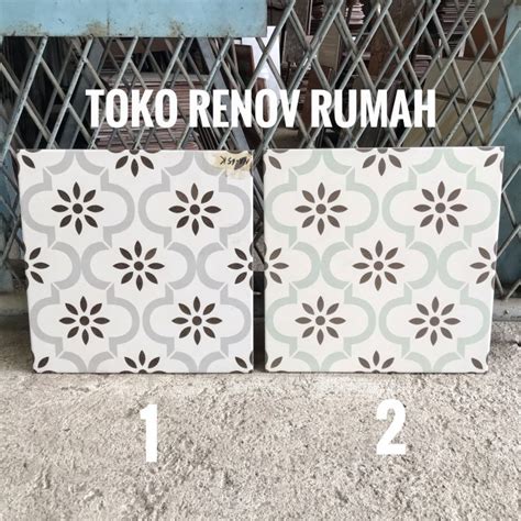 jual keramik lantai  putih motif keramik vintage keramik keraton