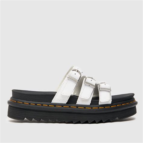 Dr Martens White Blaire Slide Sandals Shoefreak