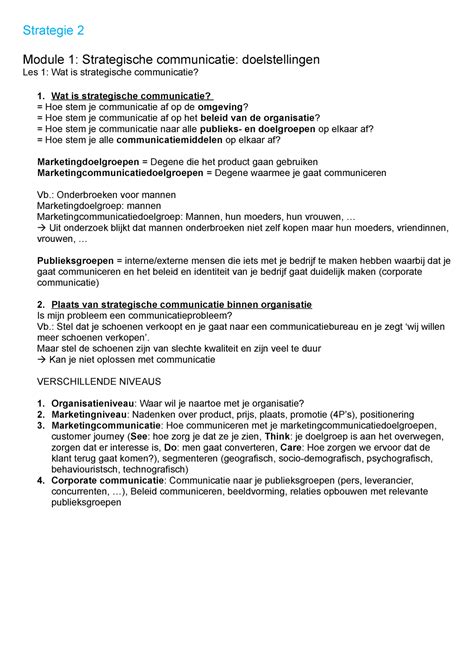 Samenvatting Strategie 2 Strategie 2 Module 1 Strategische