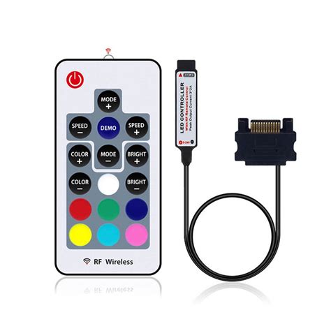 Controlador Remoto RF De 12V SATA RGB Controle Para PC Fita LED Faz A