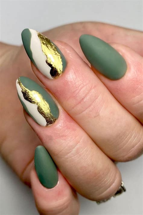 Green And Gold Nail Designs 2024 Elise Magdalena