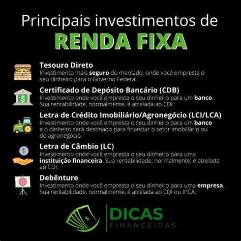 Esses São Os Principais Investimentos De Renda Fixa Que Temos No Mercado 📊 Investimentos