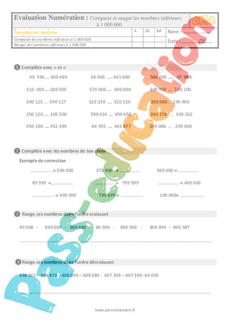 Evaluation Nombres Entiers