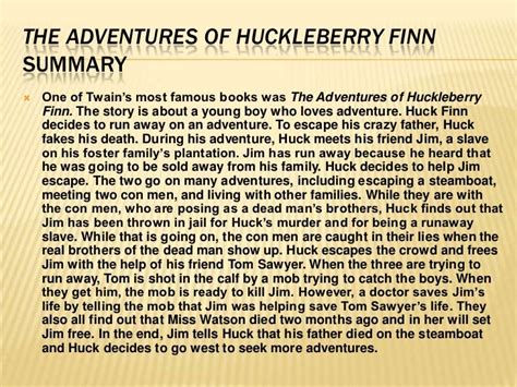 Mark twain and the adventures of huckleberry finn