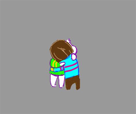 Asriel Dreemurr Young And Frisk Hugging Drawception