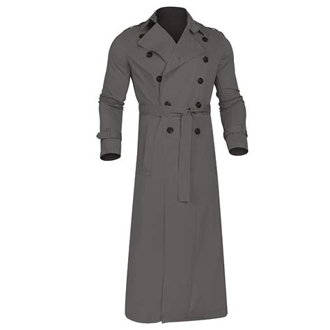 Xlzwnu Jackets For Men Trench Coat Men Mens Autumn And Winter Long Trench Coat Double Breasted