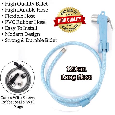 RANDOM COLOUR HIGH QUALITY TOILET FLEXIBLE BIDET SPRAYER RUBBER HOSE ...