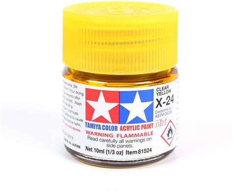 Pintura Acrilica 10ml X24 Clear Yellow By Tamiya X 24 TRENES MX