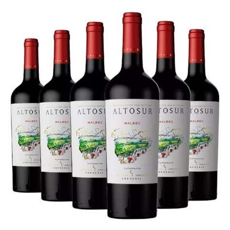 Vino Altosur Malbec Caja X 6 X 750ml Cosecha 2021 Premiado