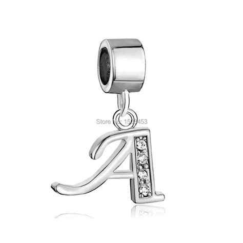 Fashion Rhinestone Letter A Crystal Dangle Charm Fit For Pandora