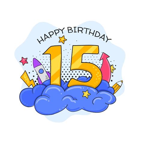 Free Vector | Hand drawn 15th anniversary or birthday