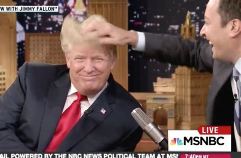 Jimmy Fallon Musses Up Trumps Hair