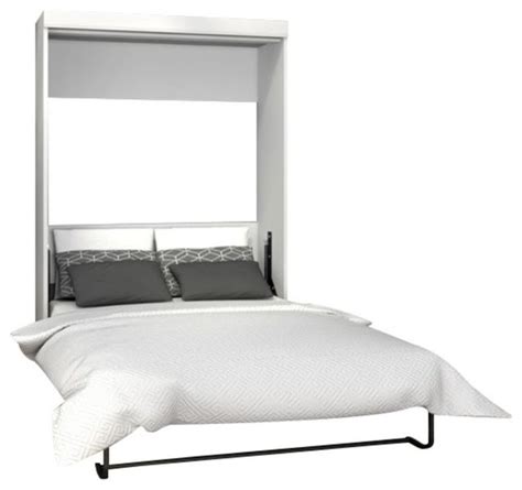 Pemberly Row Modern Wood Queen Wall Bed With Hardware Included In White