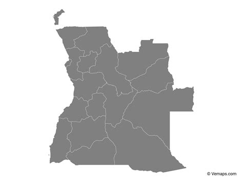 Outline Map Of Angola With Provinces Free Vector Maps Images And