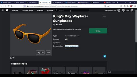 Gold Hipster Glasses And King S Day Wayfarer Sunglasses Roblox Youtube