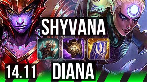 SHYVANA Vs DIANA JGL 14 2 10 Legendary 600 Games Rank 12