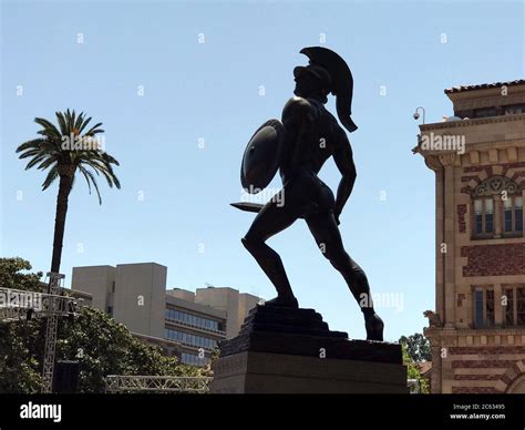 Tommy The Trojan Statue At The Usc Campus In Downtown Los Angeles Ca