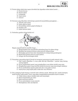 Soal Sma Biologi F23 PDF