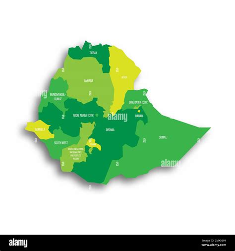 Ethiopia Political Map Of Administrative Divisions Stock Vector Image