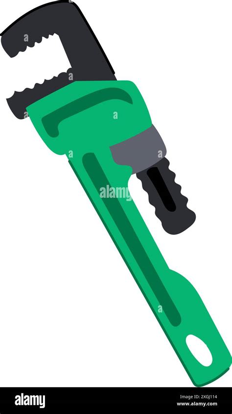 Plumber Pipe Wrench Cartoon Vector Illustration Stock Vector Image