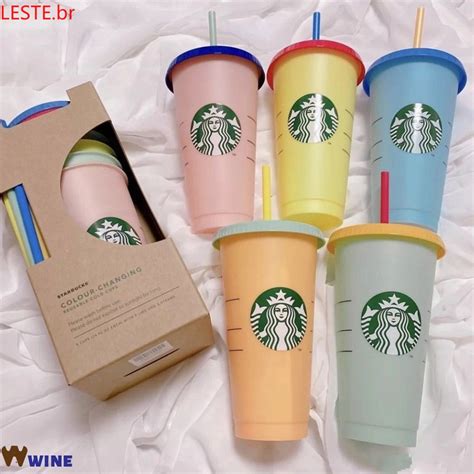 Copos de mudança de cor Starbucks Berubah Warna Copos reutilizáveis de