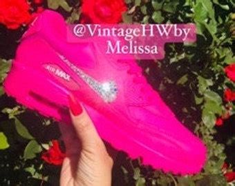 Swarvoski Crystal Jeweled Air Max Pink Foam Bling Etsy