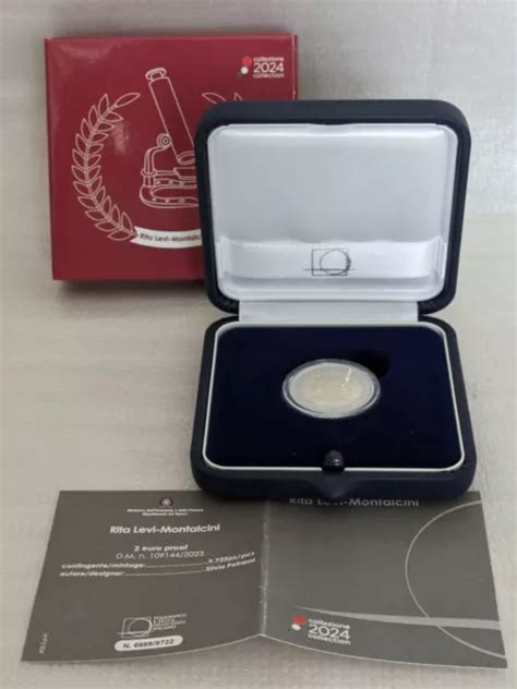 2 EURO PROOF Italia 2024 Rita Levi Montalcini In Cofanetto Con