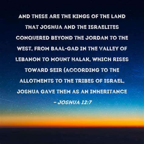 Joshua 127 And These Are The Kings Of The Land That Joshua And The
