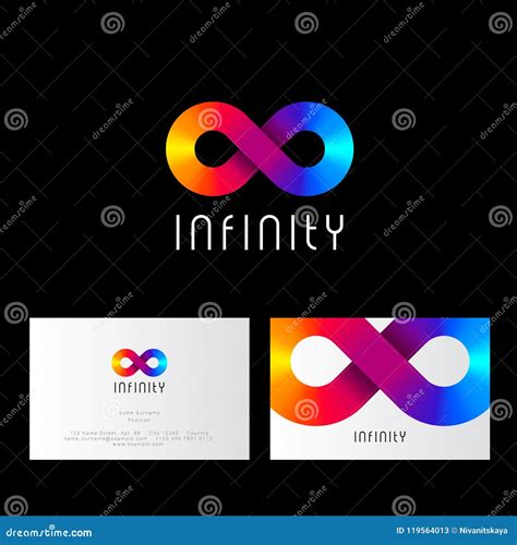 Logotipo Del Infinito Como Cinta Del Arco Iris Emblema Abstracto Del