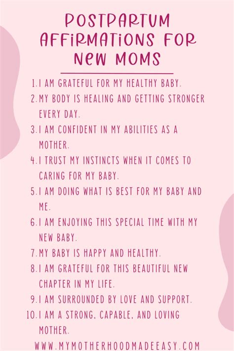 70 Positive Affirmations For New Moms Pregnancy And Beyond My