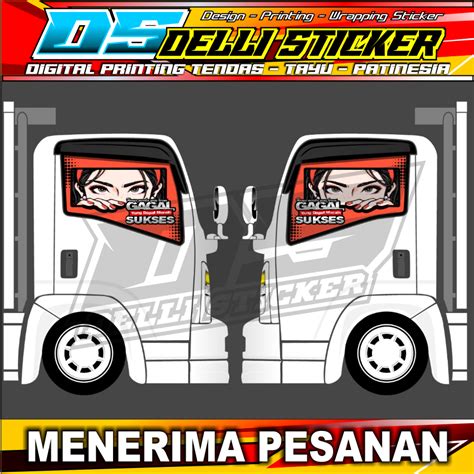 Jual Stiker One Way Kaca Samping Truk Isuzu Giga Variasi Blok Tembus