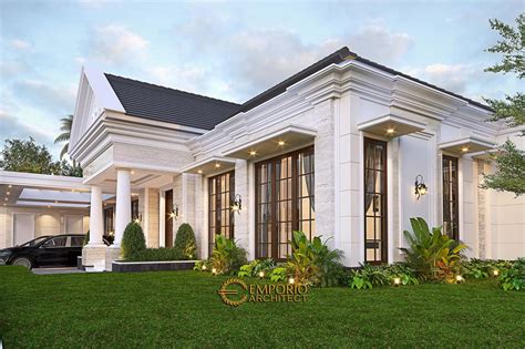 Desain Tampak Detail Depan Rumah Klasik 1 Lantai Bapak Djamaludin Di