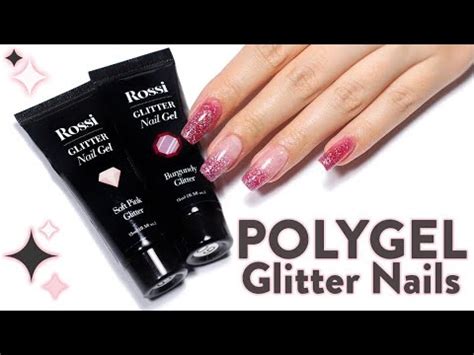 Glitter Nail Gel Tutorial For Beginners Glitter Polygel Nail Extensions