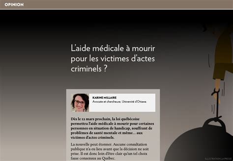 Aide à Mourir Et Victimes Dactes Criminels La Presse