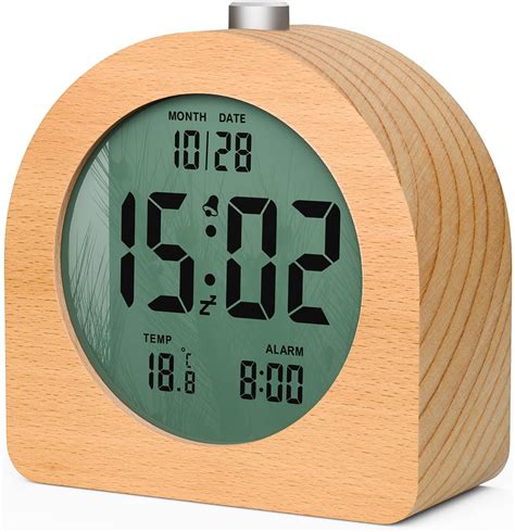 aboveClock Réveil Numérique en Bois Réveil Matin LCD Horloge Numérique