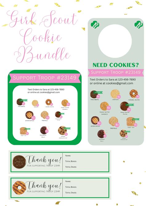 Customizable Girl Scout Cookie Printable Bundle Door Hanger Business