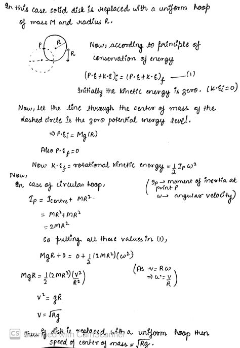 A Uniform Solid Disk Of Radius R And Mass M Is To Rotate On A