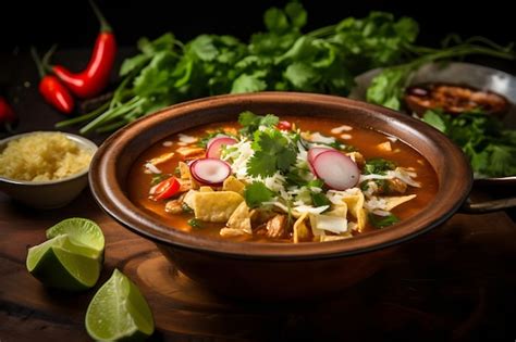 Premium AI Image | Traditional Mexican Pozole Soup