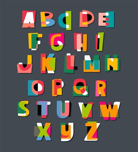 Premium Vector Alphabet In Paper Style Ransom Vector Letters Flat