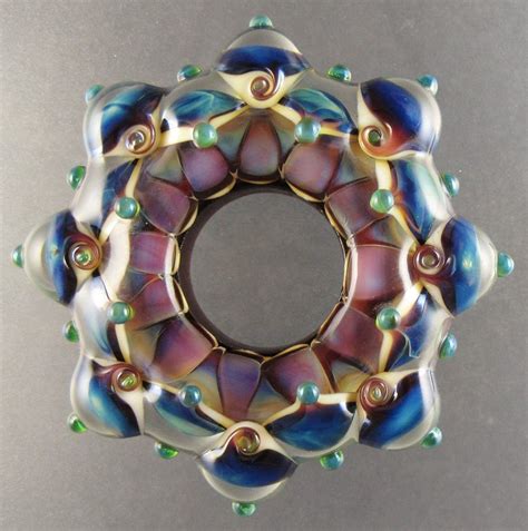 Leah M Nietz‎ Lampwork Focal Bead Handmade Lampwork Bead Lampwork Beads Glass Beads Mandala