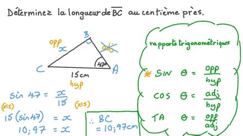 Vidéo question Utiliser des rapports trigonométriques pour trouver