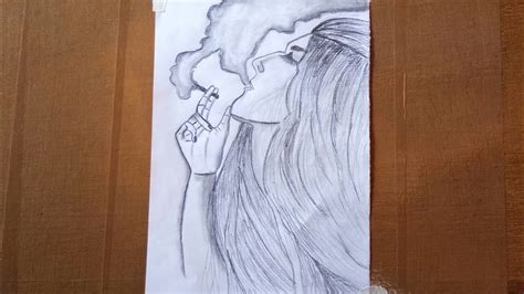 Smoking Girl Drawing How To Draw Girl Smoking Pencil Sketch Youtube