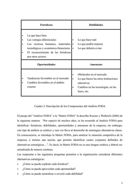 An Lisis Foda De Una Instituci N Educativa Pdf