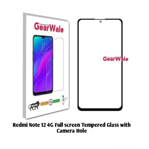 Redmi Note 12 4g Full Screen 2 5d Curved Tempered Glass With Camera Cut