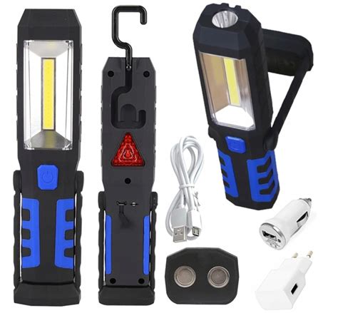 Warsztatowa Lampa Latarka Led Akumulator Cob 3w1 W Lampy Warsztatowe