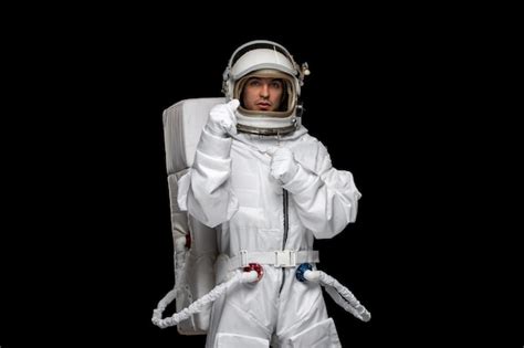 Astronauta Do Dia Do Astronauta No Capacete Do Traje Espacial Da