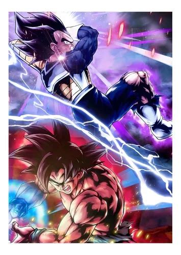 Cuadro En Aluminio Dragon Ball Z Vegeta Vs Goku X Cuotas Sin Inter S